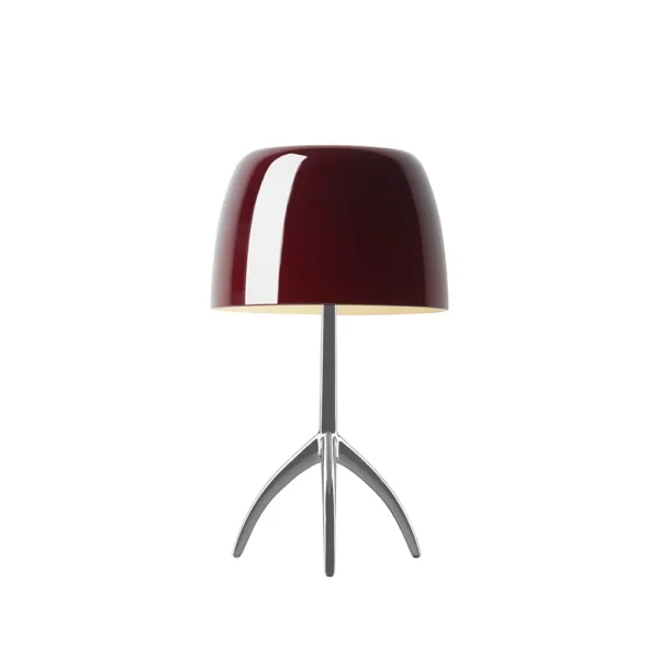 Foscarini Lampe de table Lumiere Piccola Dimbar Abat-jour rouge cerise-pied en aluminium