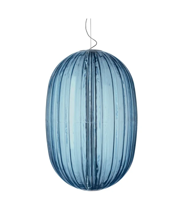 Foscarini - Plass Moyen Suspension Bleu Clair 10m