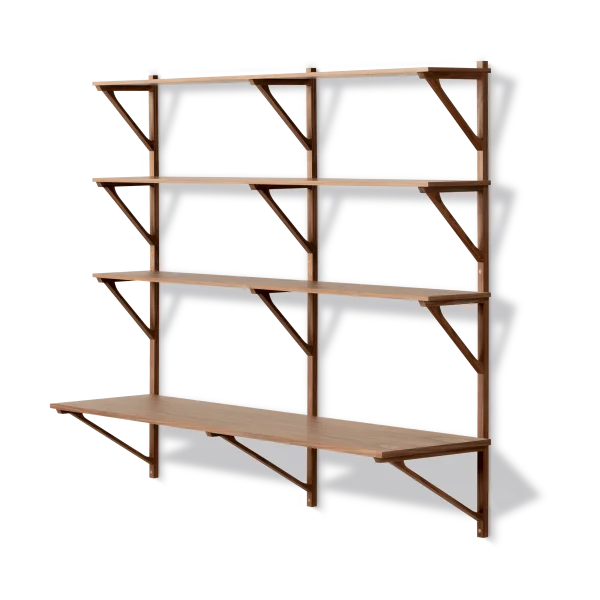 Fredericia Furniture Bibliothèque avec bureau BM29 149x134 cm Noyer laqué