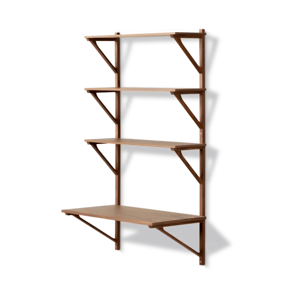 Fredericia Furniture Bibliothèque avec bureau BM29 78x134 cm Noyer laqué