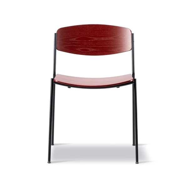 Fredericia Furniture Chaise Lynderup 3080 Frêne rouge-pieds acier noir
