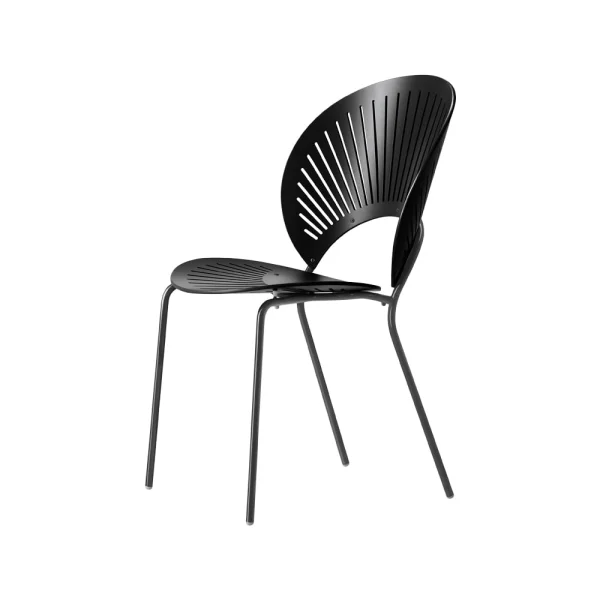 Fredericia Furniture Chaise Trinidad 3398 Frêne teinté noir, pieds noirs