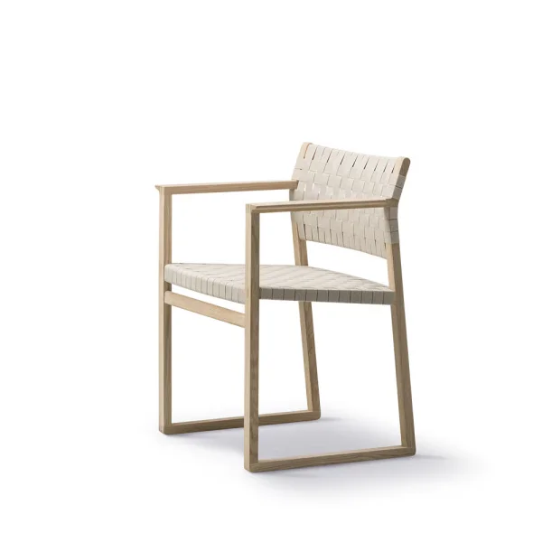 Fredericia Furniture Fauteuil BM62 Tressage naturel-pied en chêne laqué
