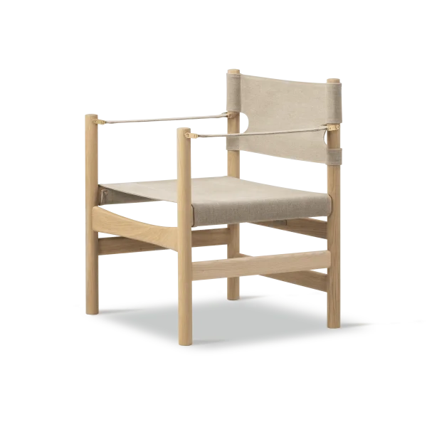 Fredericia Furniture Fauteuil Canvas 21 Canvas naturel-chêne clair huilé