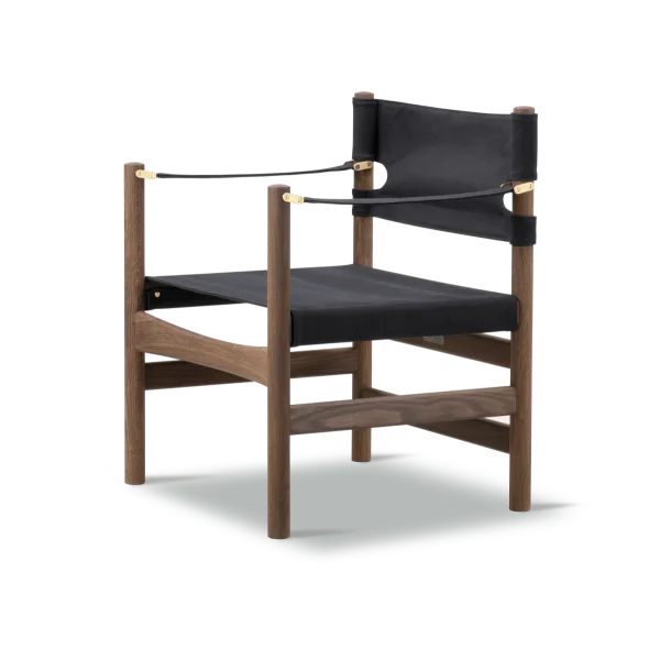 Fredericia Furniture Fauteuil Canvas 21 Canvas noir-chêne huilé