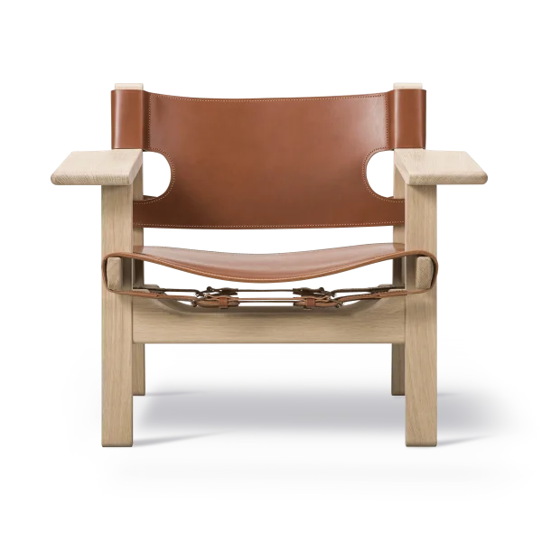 Fredericia Furniture Fauteuil Den spanske stol Cuir cognac-chêne clair huilé