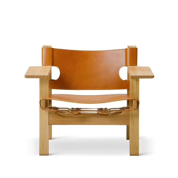 Fredericia Furniture Fauteuil Den spanske stol Cuir cognac-chêne huilé