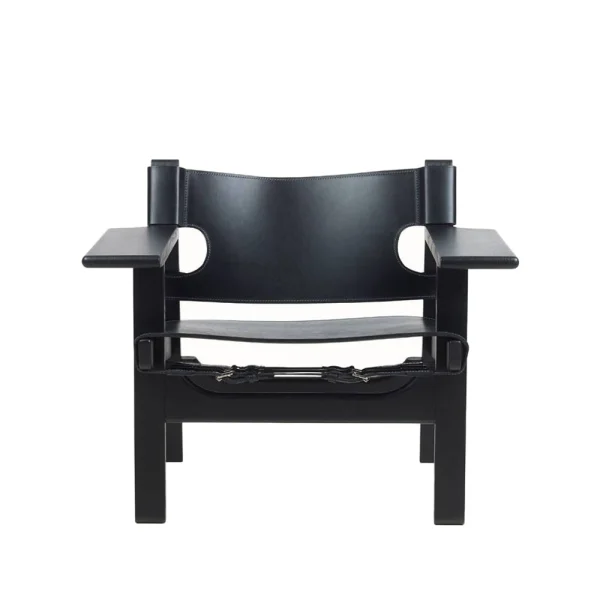 Fredericia Furniture Fauteuil Den spanske stol Cuir noir-chêne noirci