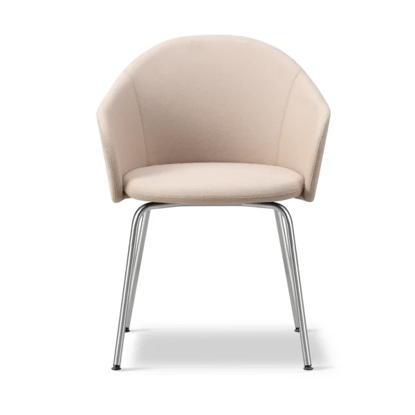 Fredericia Furniture Fauteuil Gomo Armchair à piètement tubulaire Blazer CUZ47 Fairfield-acier inoxydable