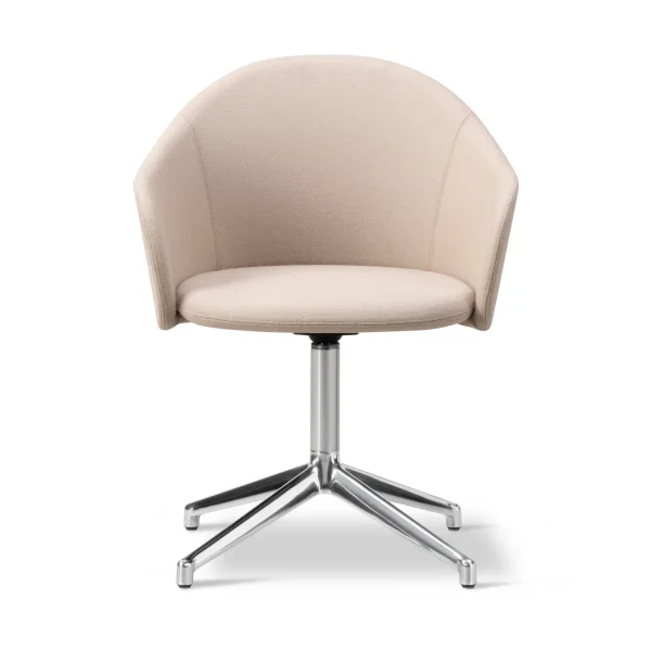 Fredericia Furniture Fauteuil Gomo Armchair pivotant à 4 branches Blazer CUZ47 Fairfield-aluminium poli