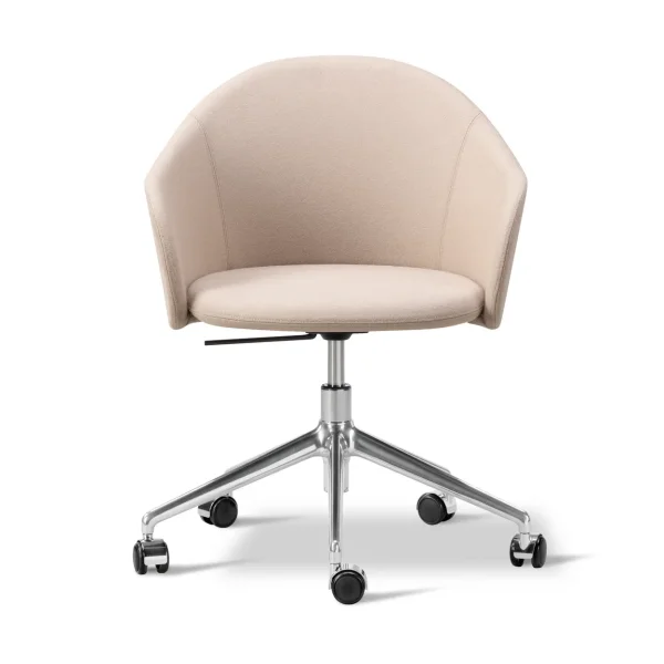 Fredericia Furniture Fauteuil Gomo Armchair pivotant à 5 branches Blazer CUZ47 Fairfield-aluminium poli