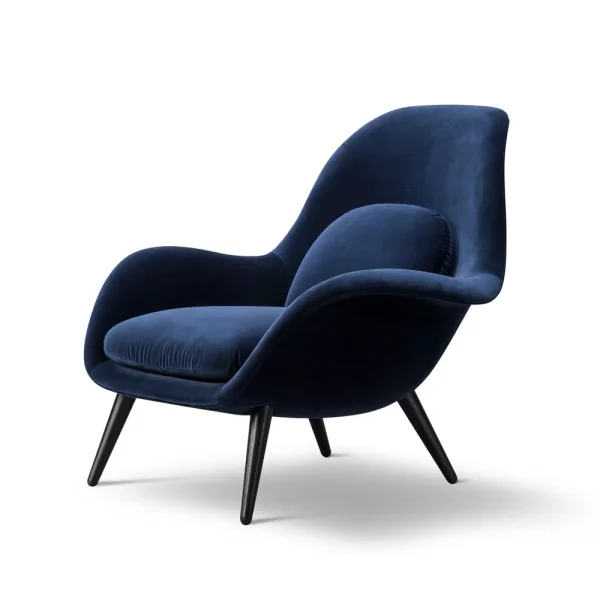 Fredericia Furniture Fauteuil Swoon Harald 792 bleu-noir chêne