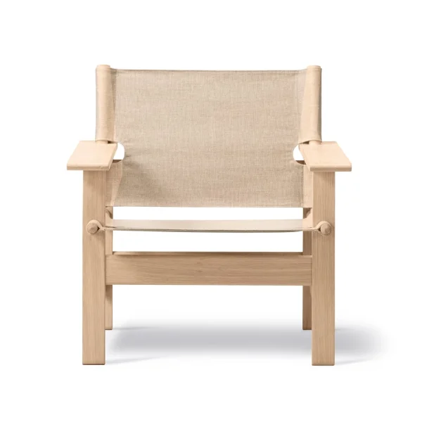 Fredericia Furniture Fauteuil The Canvas Chair Canvas naturel-pieds savonnés