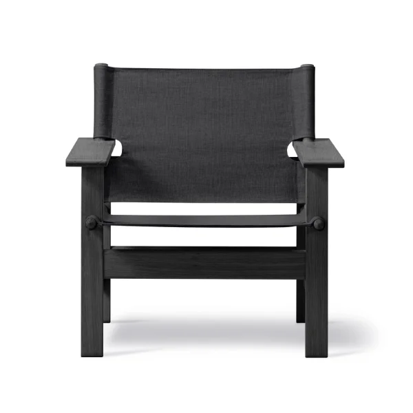 Fredericia Furniture Fauteuil The Canvas Chair Canvas noir-chêne noirci