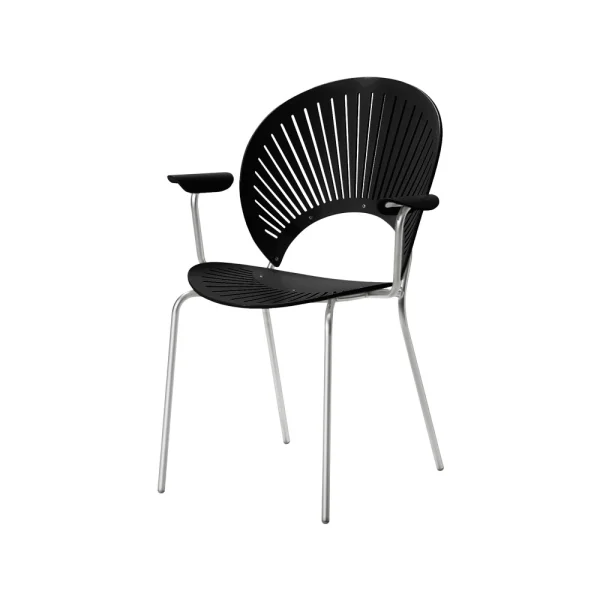 Fredericia Furniture Fauteuil Trinidad 3399 Pieds noirs-chrome