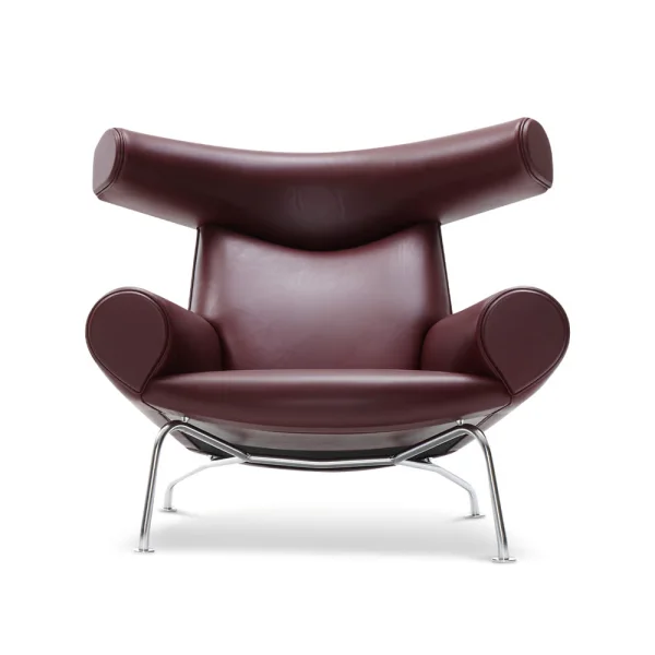 Fredericia Furniture Fauteuil Wegner Ox Cuir max 93-chrome