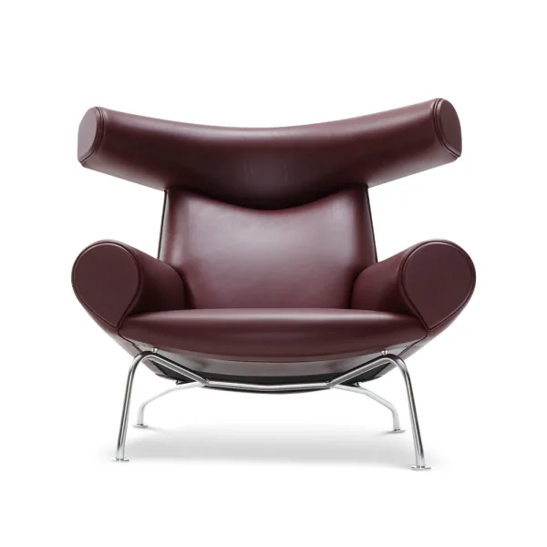 Fredericia Furniture Fauteuil Wegner Ox Cuir max 93-chrome