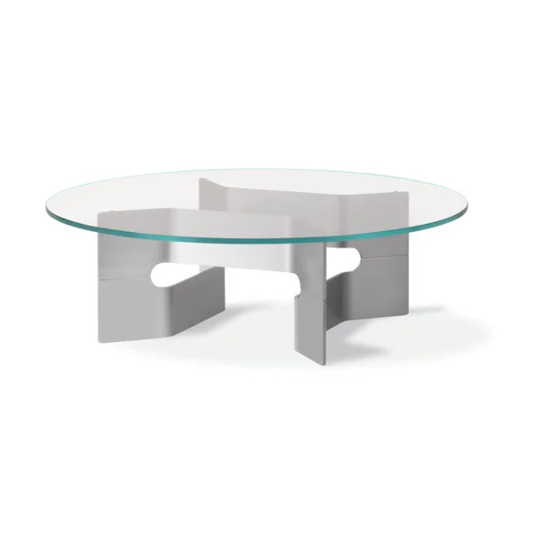 Fredericia Furniture Table basse JG Ø98 cm Verre-brossé aluminium