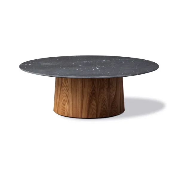 Fredericia Furniture Table basse Niveau Ø110cm Black Marquina-ash brown stained