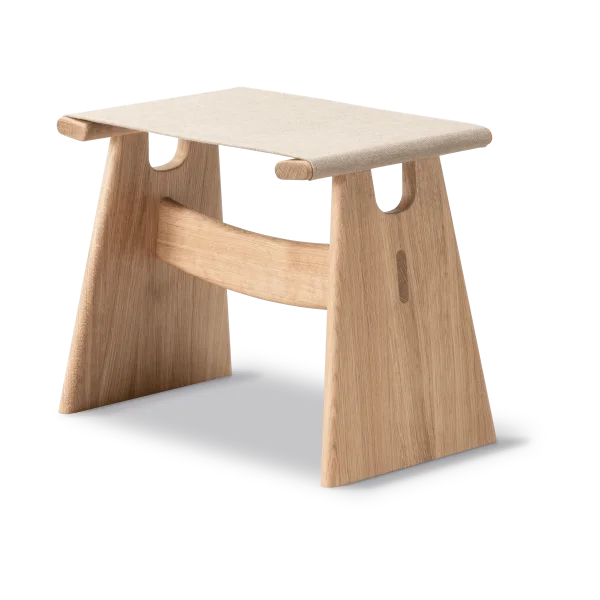 Fredericia Furniture Tabouret Seto Canvas naturel-chêne huilé