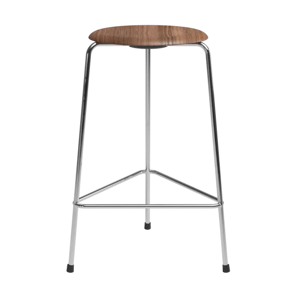 Fritz Hansen High Dot counter stool 3 pieds Noyer-chrome