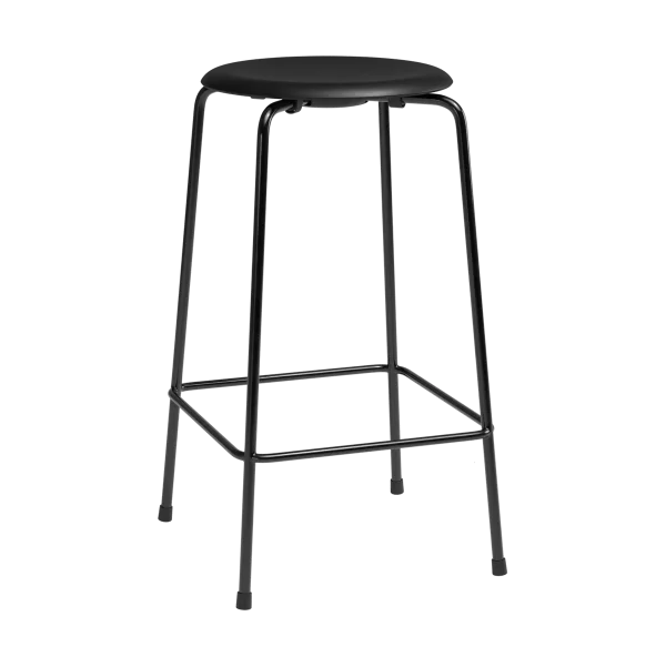 Fritz Hansen High Dot counter stool 4 pieds Intense cuir noir-acier noir