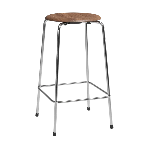 Fritz Hansen High Dot counter stool 4 pieds Noyer-chrome