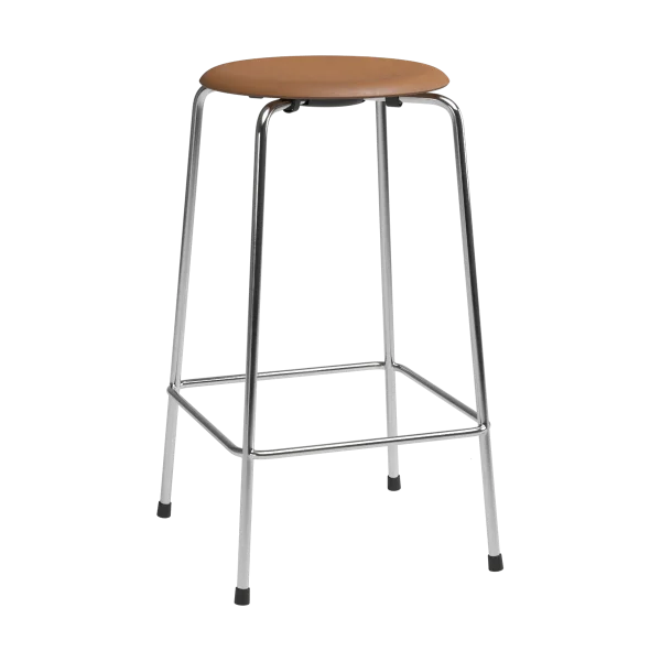 Fritz Hansen High Dot counter stool 4 pieds Wild cuir walnut-chrome