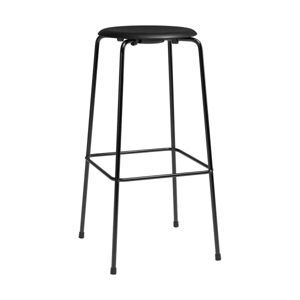 Fritz Hansen Tabouret de bar High Dot Intense cuir noir-acier noir