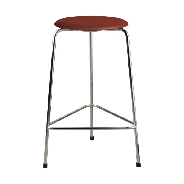 Fritz Hansen Tabouret haut en cuir Dot Chestnut