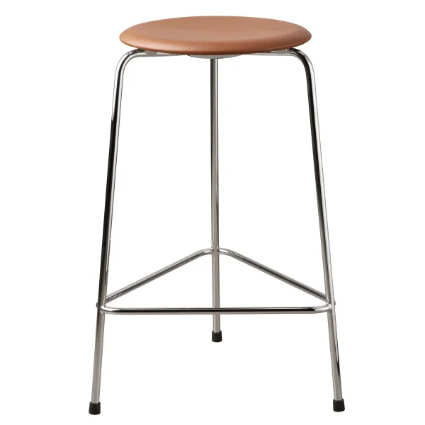 Fritz Hansen Tabouret haut en cuir Dot Walnut