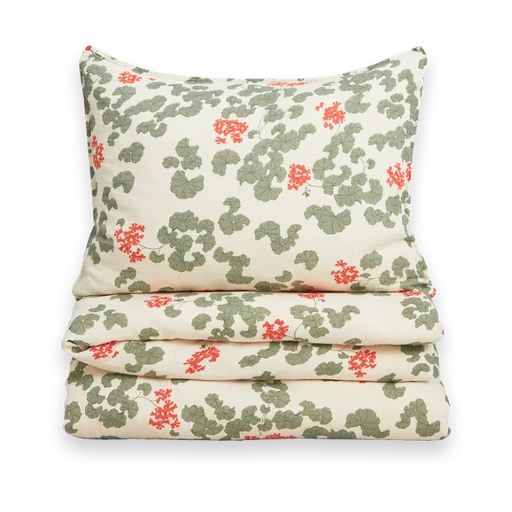 Garbo&Friends Parure de lit Pelargonium Muslin 150x210 cm/50x60 cm