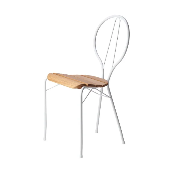 Gärsnäs Chaise Pia Structure en acier laqué blanc - chêne huilé