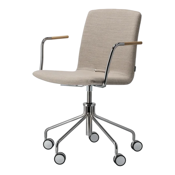 Gärsnäs Fauteuil Day pivotant chromé Chêne-naturel-H&S-tissu foss 0212