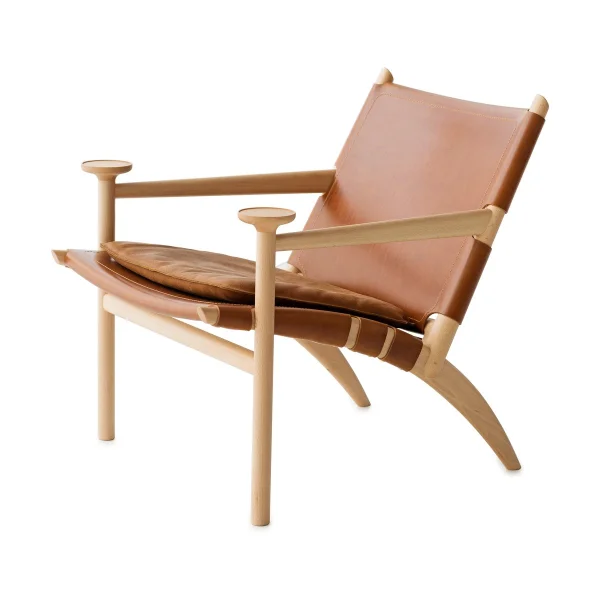 Gärsnäs Fauteuil Hedwig Hêtre-blanc-cuir Tärnsjö cognac