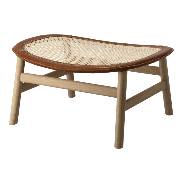 Gärsnäs Tabouret Dandy Chêne-naturel-cuir Tärnsjö cognac