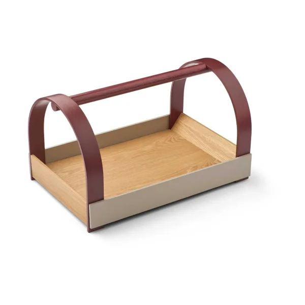 Gejst Plateau Kydo avec poignées 40,5x27x23,5 cm Chêne – gris bordeaux