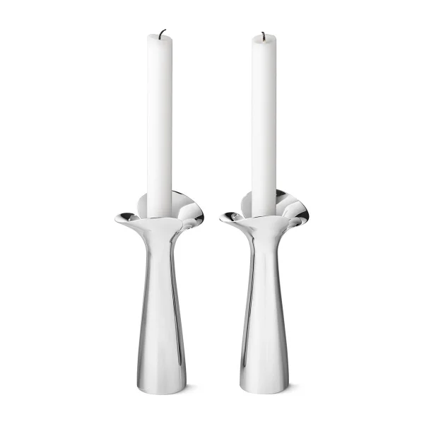 Georg Jensen Bougeoir Bloom Botanica Lot de 2 Acier inoxydable