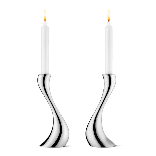 Georg Jensen Bougeoir Cobra, lot de 2 moyen, 20 cm