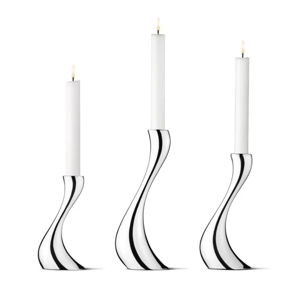 Georg Jensen Bougeoir Cobra lot de 3 acier inoxydable