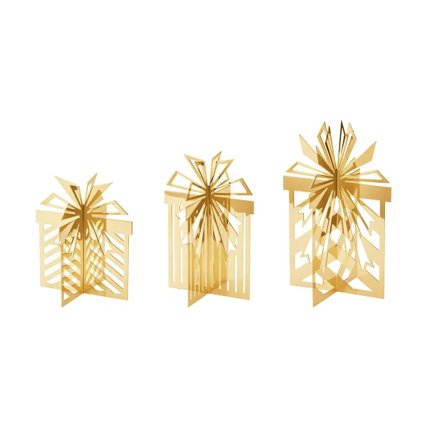 Georg Jensen Décoration de table, cadeau de Noël 2025 års 3 pièces Acier inoxydable doré