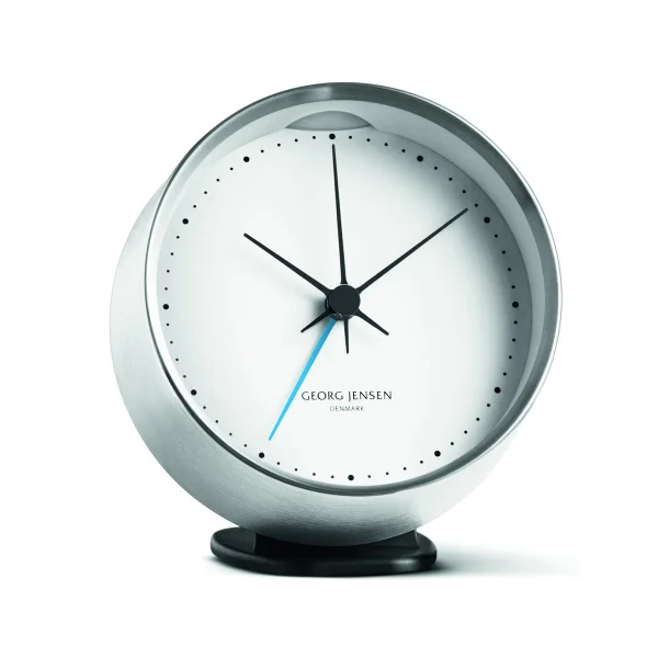 Georg Jensen Horloge de table Koppel Ø 10 cm blanc-acier inoxydable