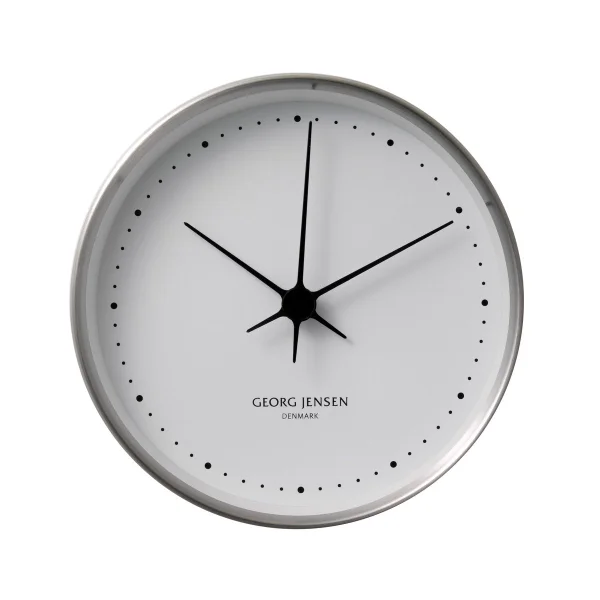 Georg Jensen Horloge murale Koppen blanc-acier inoxydable Ø 10 cm