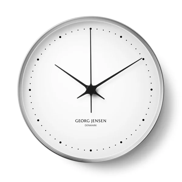 Georg Jensen Horloge murale Koppen blanc-acier inoxydable Ø 30 cm