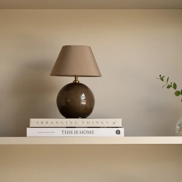 Globen Lighting - Iris 16 lampe à poser LED rechargeable marron textile