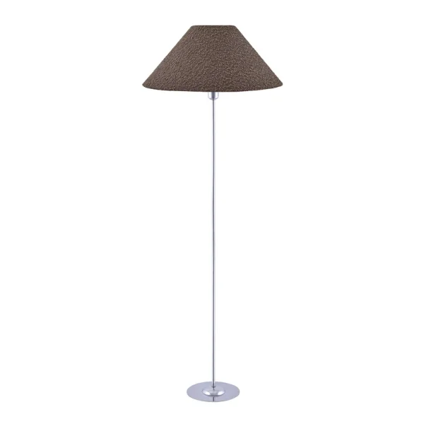 Globen Lighting - Lampe sur pied Iris brun/chrome textile Ø 45 cm