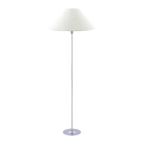 Globen Lighting - Lampe sur pied Iris crème/chrome textile Ø 45 cm