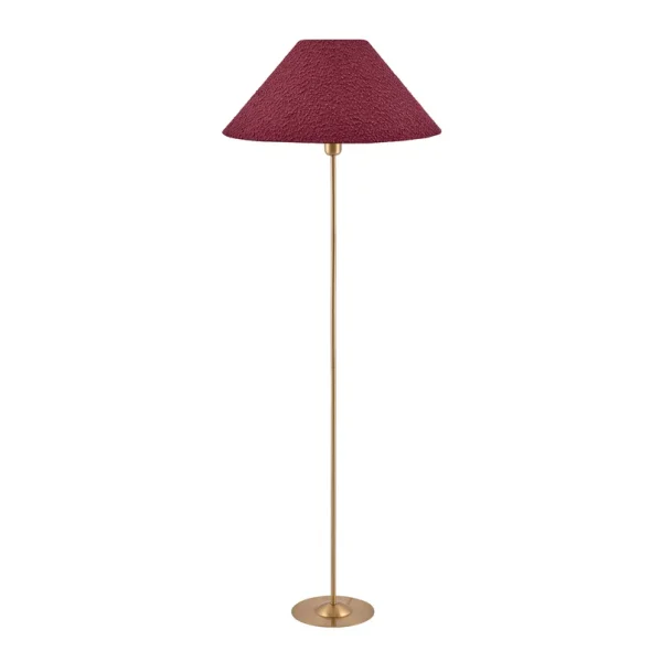 Globen Lighting - Lampe sur pied Iris rouge/laiton textile