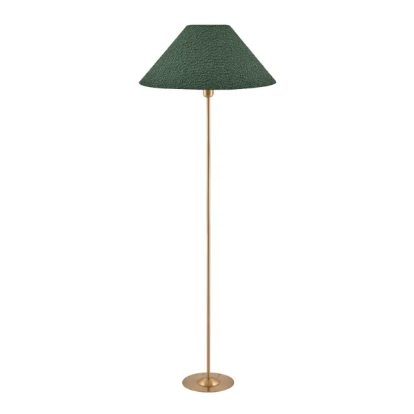 Globen Lighting - Lampe sur pied Iris vert/laiton textile