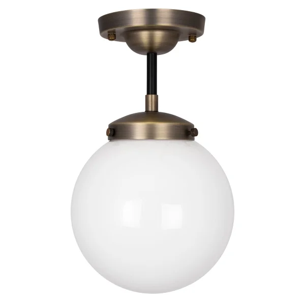 Globen Lighting Plafonnier Alley IP44 Laiton antique-blanc